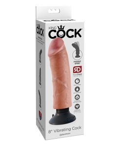 King Cock 8" Vibrating Cock - Flesh